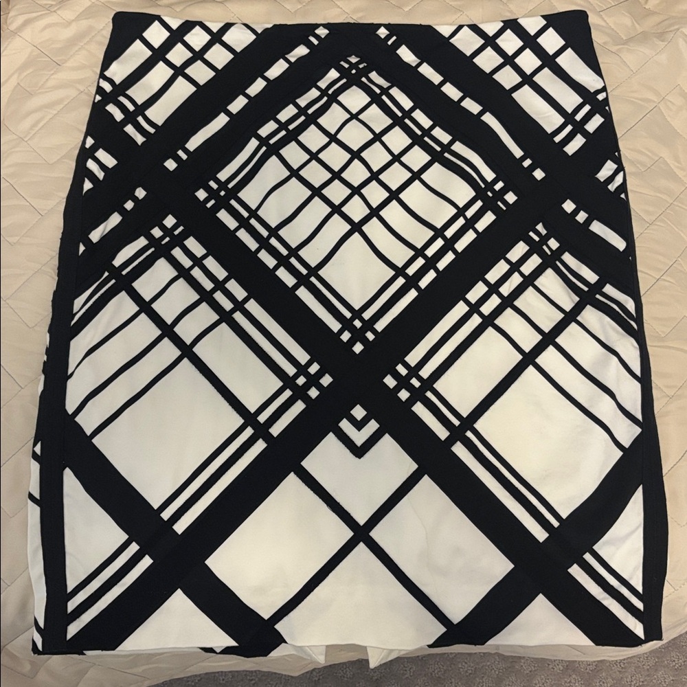 White House Black Market Knee Length Plaid Skirt
